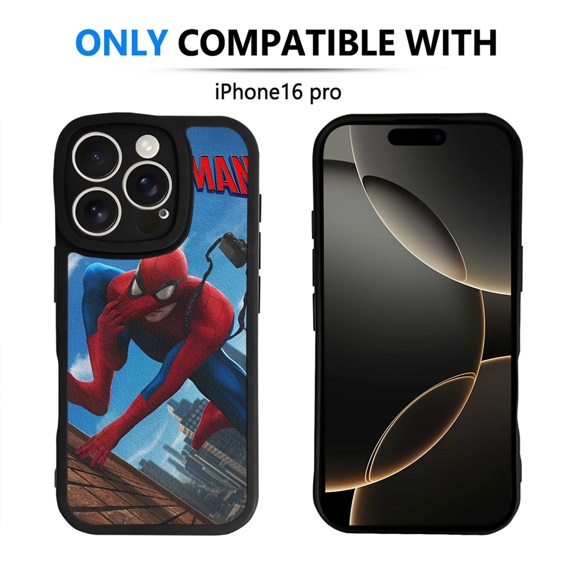 Spider Man スパイダーマン 【iPhone 16シリーズ対応】シリコンスマホケース（レザー調） 材質：シリコン
